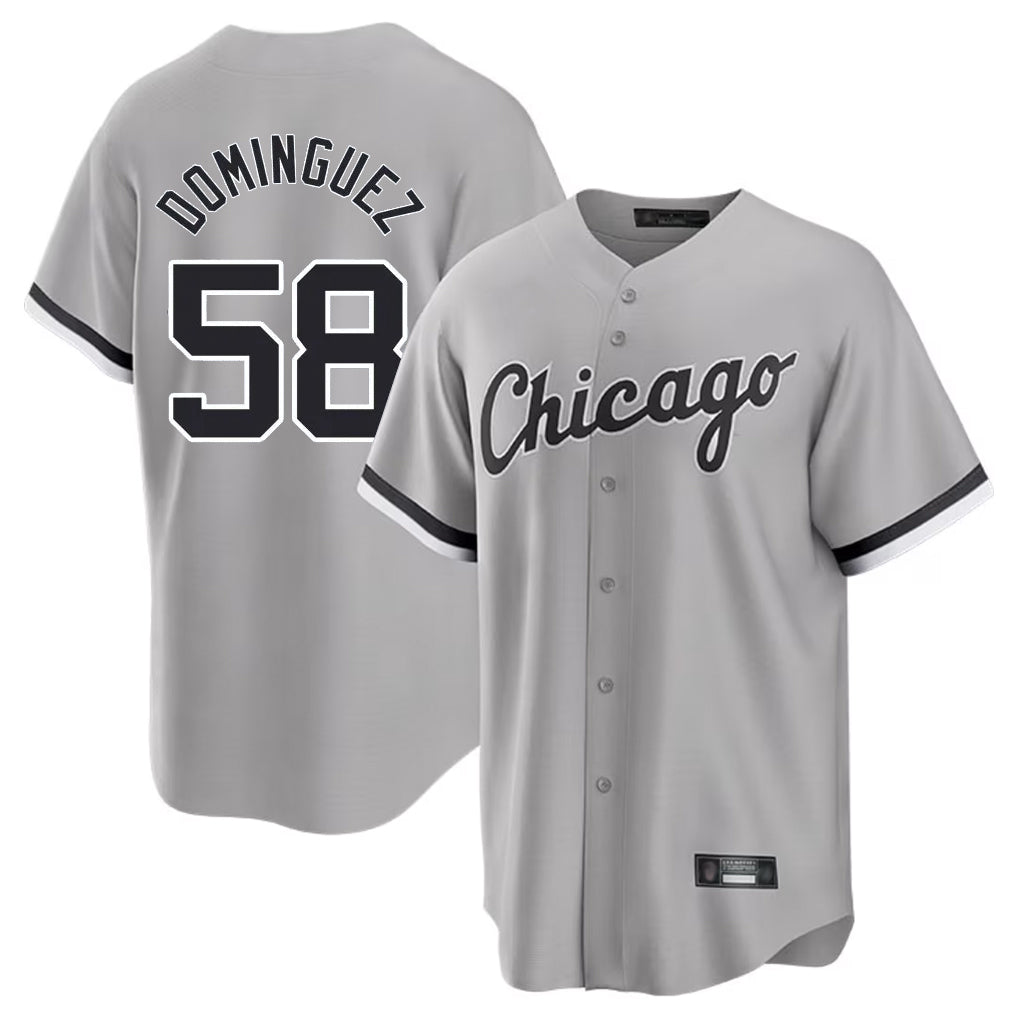 Chicago White Sox #58 Seranthony Dominguez Player Gray BUTLER Home Game Stitched Jerseys