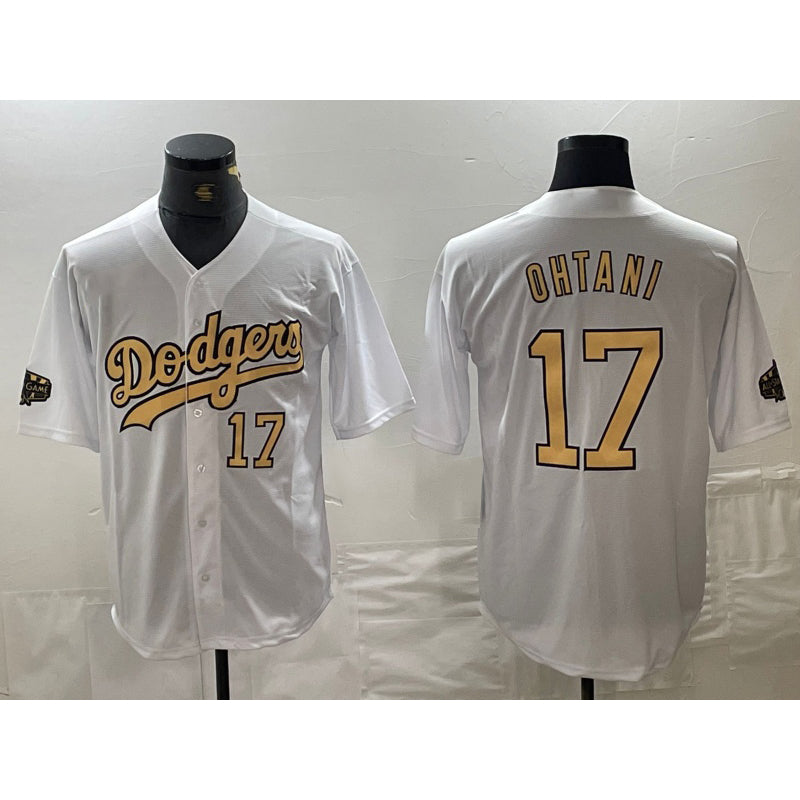 Los Angeles Dodgers #17 Shohei Ohtani Number White BUTLER 2022 All Star Stitched Cool Base Jerseys