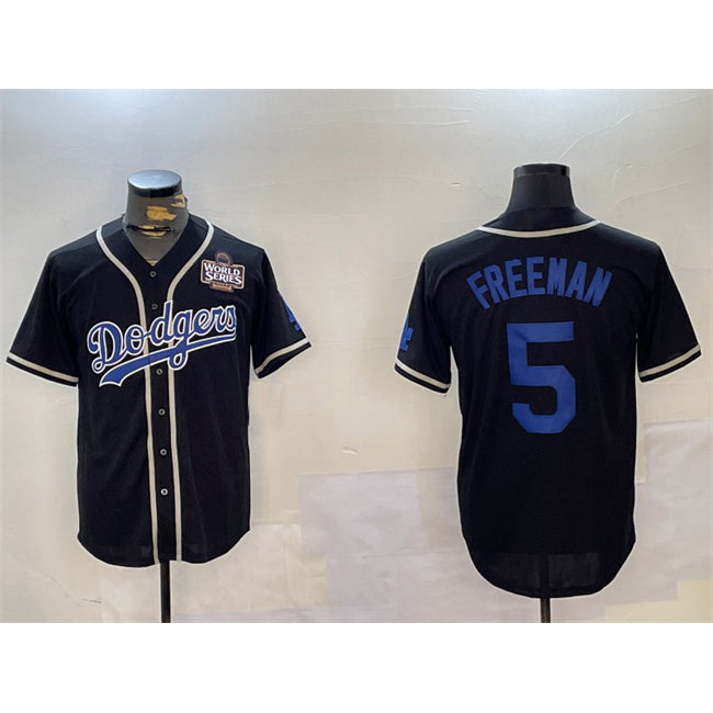Los Angeles Dodgers #5 Freddie Freeman Black BUTLER 2024 World Series Cool Base Stitched Jerseys