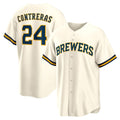 Milwaukee Brewers #24 William Contreras Cream BUTLER Home Replica Jersey