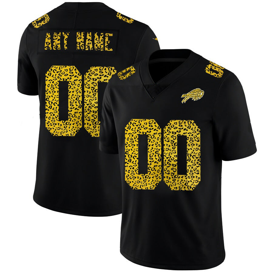 Custom B.Bills Black BUTLER Leopard Print Fashion Vapor Limited Jersey