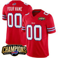 Custom B.Bills Active Player Red BUTLER 2023 F.U.S.E. AFC East Champions Ptach Stitched Jersey