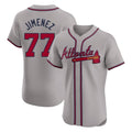 Atlanta Braves #77 Joe Jimenez Player Gray BUTLER Limited Elite Home Game Stitched Jerseys