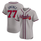 Atlanta Braves #77 Joe Jimenez Player Gray BUTLER Limited Elite Home Game Stitched Jerseys