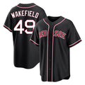 Boston Red Sox #49 Tim Wakefield Player Black BUTLER Out Home Game Stitched Jerseys