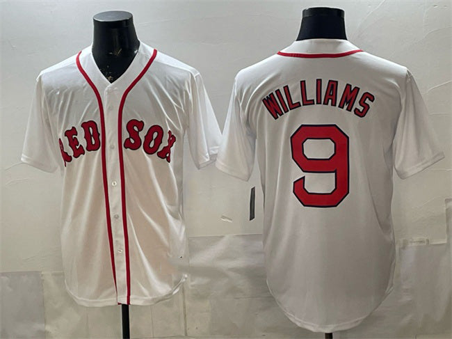 Boston Red Sox #9 Ted Williams White BUTLER Cool Base Stitched Jersey