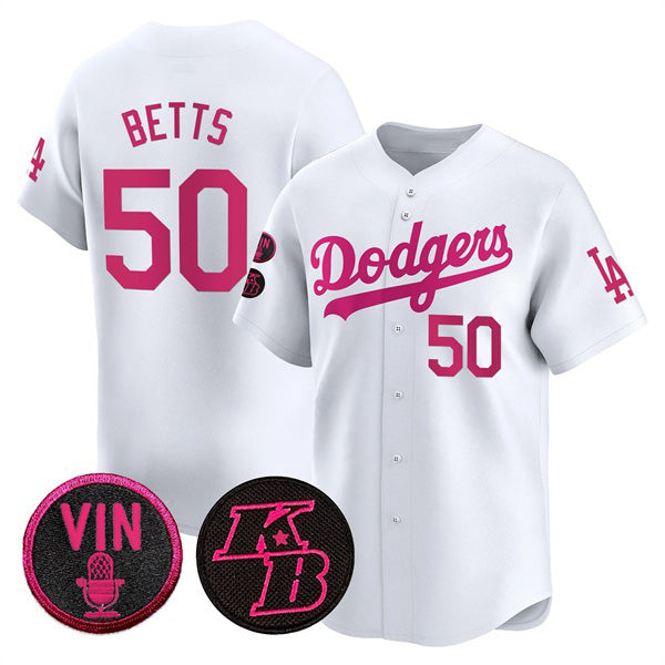 Los Angeles Dodgers #50 Mookie Betts White BUTLER 2026 Mother¡¯s Day Vapor Premier Limited Stitched Jersey
