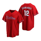 Philadelphia Phillies #12 Kyle Schwarber Red BUTLER Cool Base Stitched Jersey