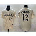 Philadelphia Phillies #12 Kyle Schwarber Cream BUTLER Gothic Vapor Limited Stitched Jersey