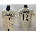 Philadelphia Phillies #12 Kyle Schwarber Cream BUTLER Gothic Vapor Limited Stitched Jersey