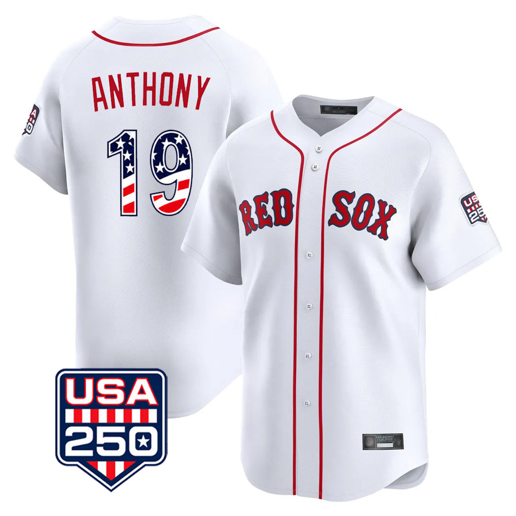 Boston Red Sox #19 Roman Anthony Player White BUTLER USA 250 Fourth of July Limited Home Game Stitched Jerseys