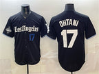 Los Angeles Dodgers #17 Shohei Ohtani Black BUTLER 2025 World Series Champions Patch 'Gothic Edition' Vapor Premier Limited Stitched Jersey