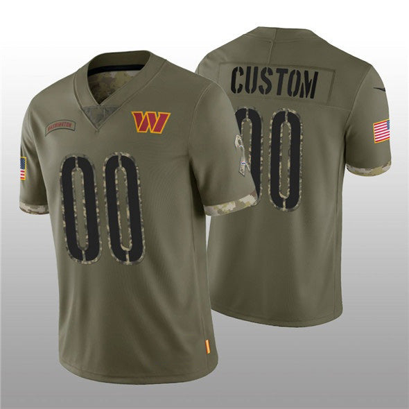 Custom W.Commanders ACTIVE PLAYER 2022 Olive BUTLER Salute To Service Limited Stitched Jersey