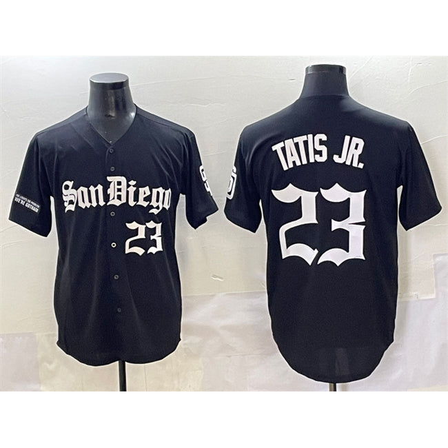 San Diego Padres #23 Fernando Tatis Jr. Black BUTLER Gothic Edition Vapor Limited Stitched Jersey