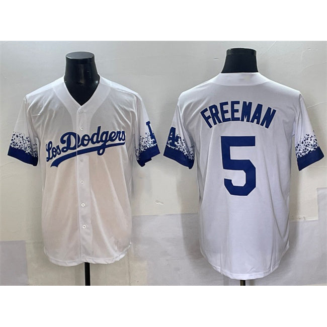 Los Angeles Dodgers #5 Freddie Freeman White BUTLER City Connect Cool Base Stitched Jersey