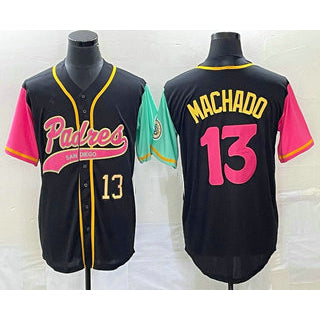 San Diego Padres #13 Manny Machado Number Black BUTLER NEW 2023 City Connect Cool Base Stitched Jersey