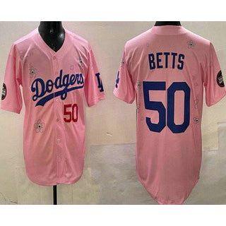 Los Angeles Dodgers #50 Mookie Betts Pink BUTLER 2025 Tokyo Series Limited Jersey