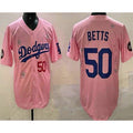 Los Angeles Dodgers #50 Mookie Betts Pink BUTLER 2025 Tokyo Series Limited Jersey
