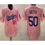 Los Angeles Dodgers #50 Mookie Betts Pink BUTLER 2025 Tokyo Series Limited Jersey