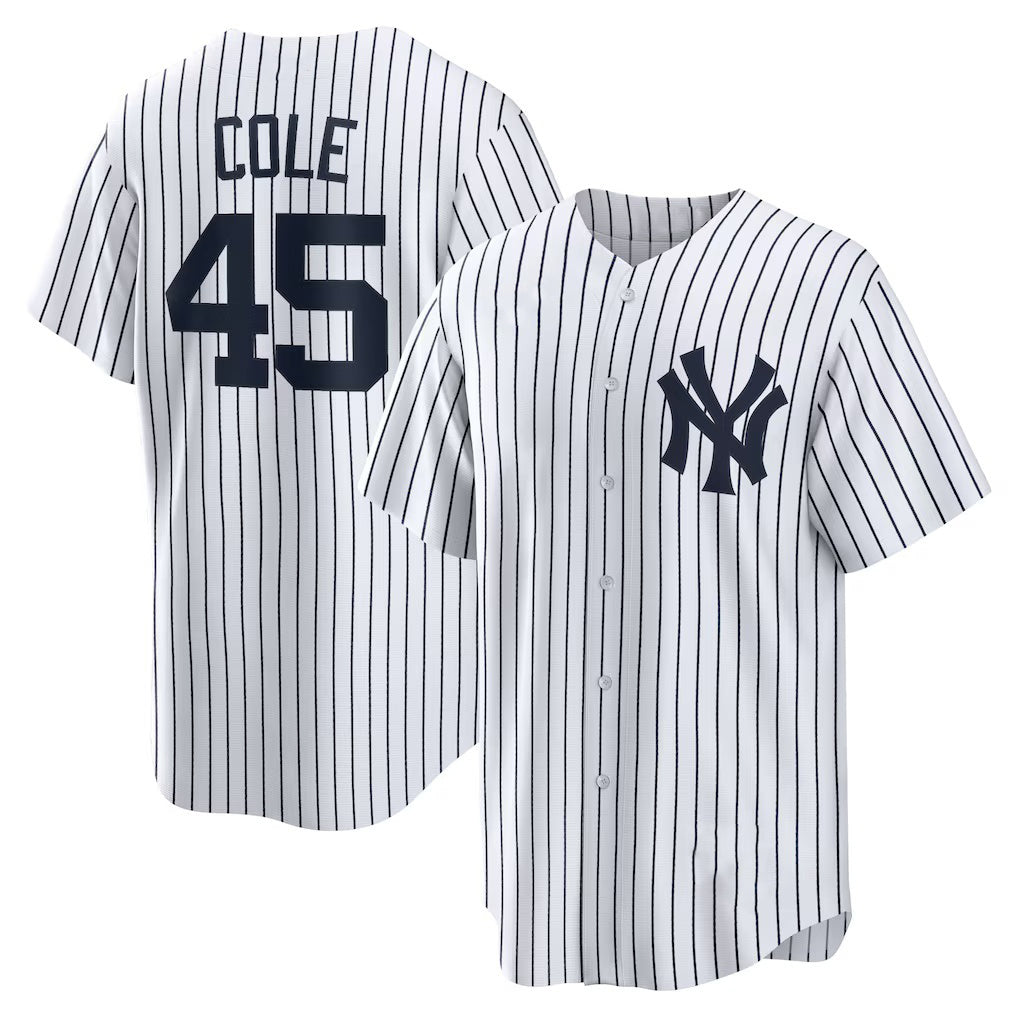 New York Yankees #45 Gerrit Cole White BUTLER Home Replica Player Name Jersey 2