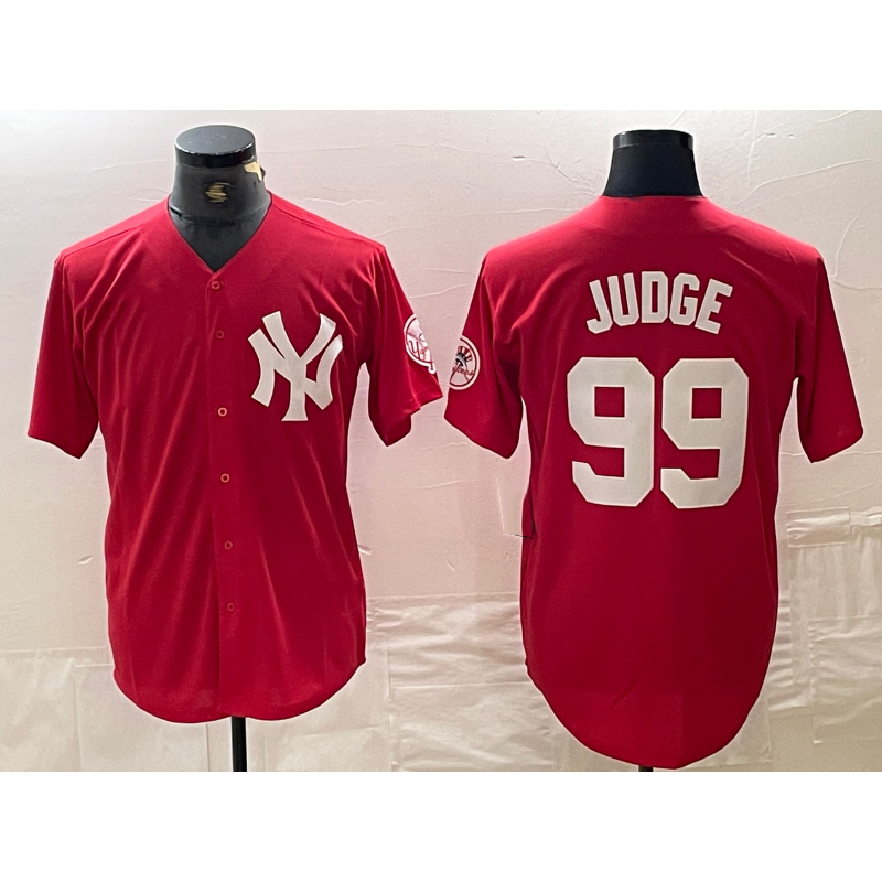 New York Yankees #99 Aaron Judge Red BUTLER Fashion Cool Base Jersey