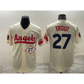 Los Angeles Angels #27 Mike Trout Number Cream BUTLER 2022 City Connect Cool Base Stitched Jersey