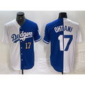 Los Angeles Dodgers #17 Shohei Ohtani Number White Blue BUTLER Two Tone Stitched Jerseys