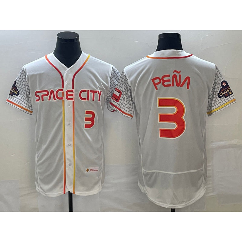 Houston Astros #3 Jeremy Pena Number White BUTLER 2023 City Connect Flex Base Stitched Jersey 3