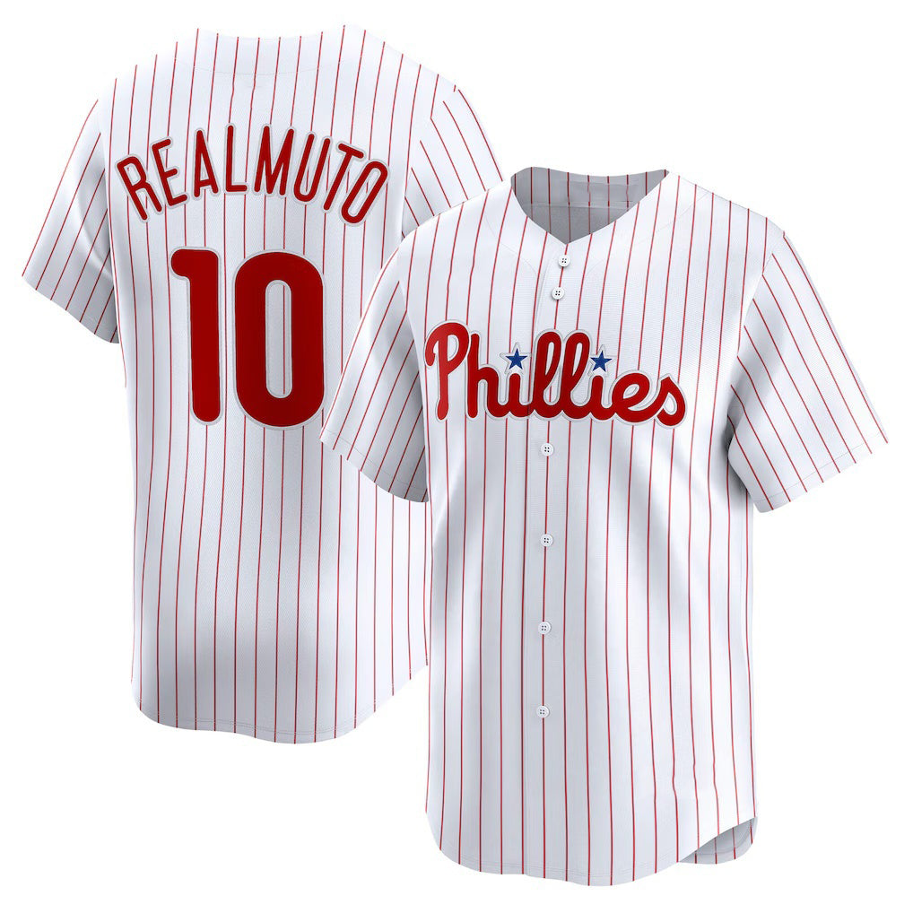 Philadelphia Phillies #10 J.T. Realmuto White BUTLER Home Limited Player Jersey