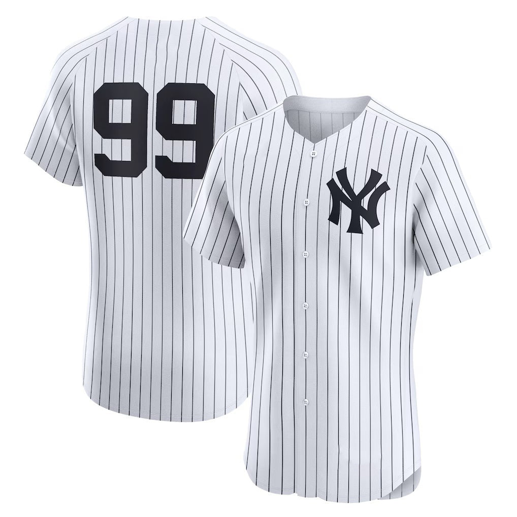 New York Yankees #99 Aaron Judge White BUTLER Home Elite Player Jersey
