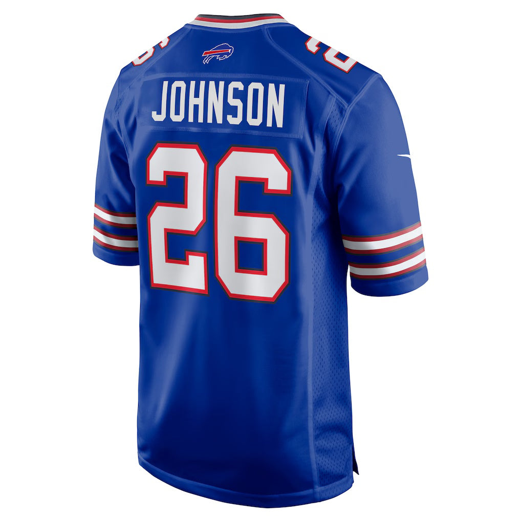 B.Bills #26 Ty Johnson Royal BUTLER Team Game Jersey