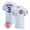 Chicago Cubs #3 Alex Bregman Player White BUTLER 150th Anniversary Limited Elite Home Game Stitched Jerseys