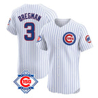 Chicago Cubs #3 Alex Bregman Player White BUTLER 150th Anniversary Limited Elite Home Game Stitched Jerseys