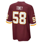 W.Football Team #58 Shaka Toney Burgundy BUTLER Game Jersey