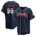 Atlanta Braves #99 Spencer Strider Player Navy BUTLER USA 250 Fourth Of July Limited Home Game Stitched Jerseys