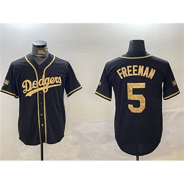 Los Angeles Dodgers #5 Freddie Freeman Black Gold BUTLER 2024 World Series Champions Limited Stitched Jersey