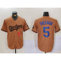Los Angeles Dodgers #5 Freddie Freeman Number Olive BUTLER Cool Base Limited Stitched Jersey 2