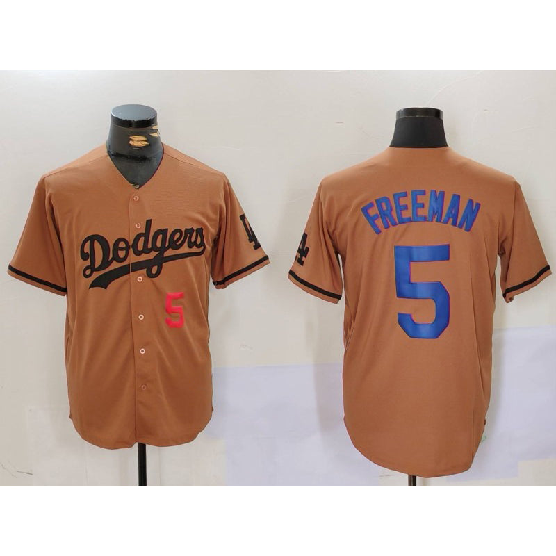 Los Angeles Dodgers #5 Freddie Freeman Number Olive BUTLER Cool Base Limited Stitched Jersey 2