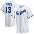 Kansas City Royals #13 Salvador Perez White BUTLER Home Replica Player Jersey