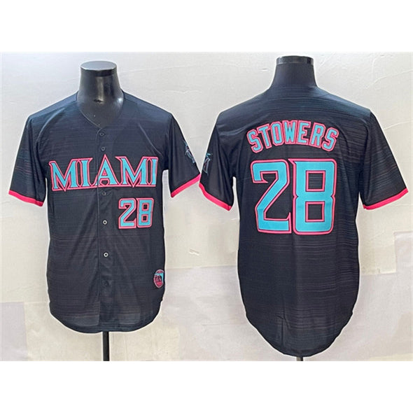 Miami Marlins #28 Kyle Stowers Black BUTLER 2025 City Connect Limited Stitched Jersey