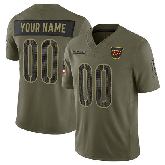 Custom W.Commanders Active Player Olive BUTLER 2025 Salute to Service Limited Stitched Jersey