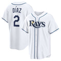 Tampa Bay Rays #2 Yandy D¨ªaz White BUTLER Home Replica Jersey