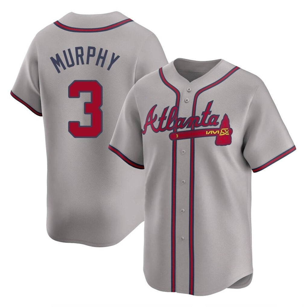 Atlanta Braves #3 Dale Murphy Player Gray BUTLER Limited Home Game Stitched Jerseys