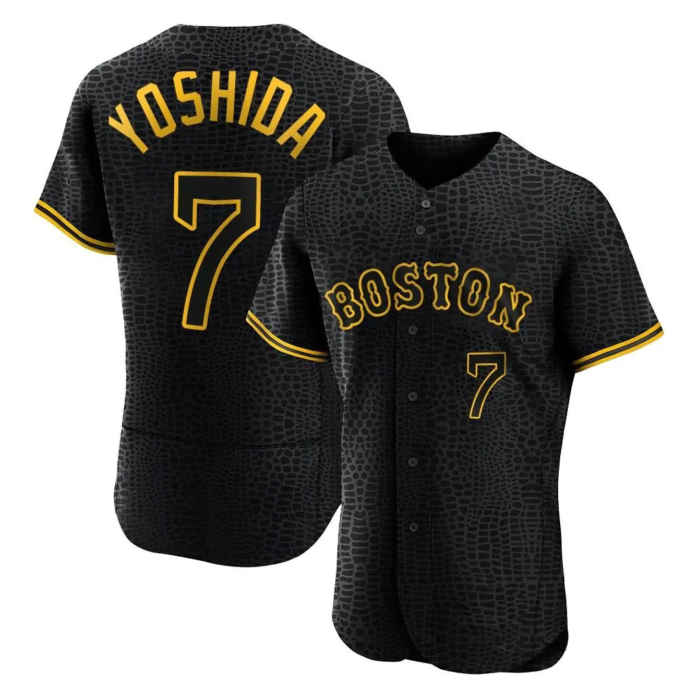 Boston Red Sox #7 Masataka Yoshida Player Black BUTLER Snake Skin City Limited Elite Home Stitched Jerseys