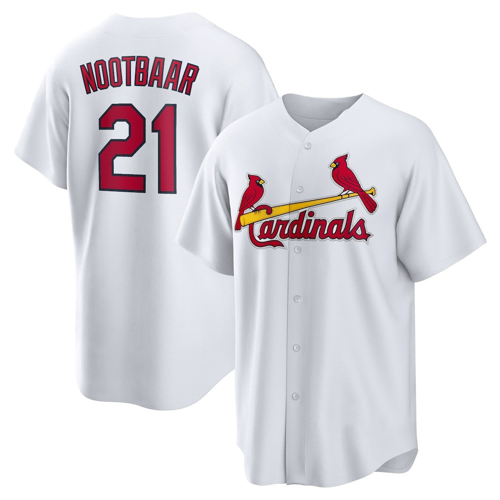 St. Louis Cardinals #21 Lars Nootbaar White BUTLER Home Replica Jersey