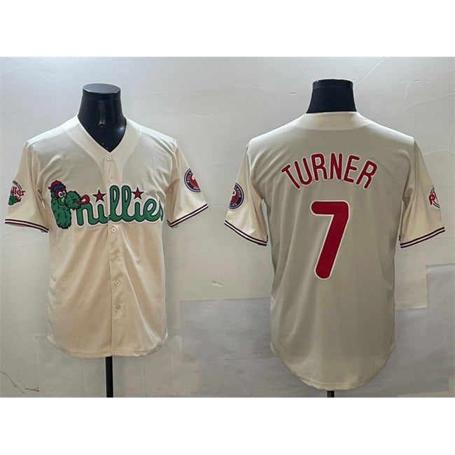 Philadelphia Phillies #7 Trea Turner Cream BUTLER Phanatic Limited Stitched Jersey