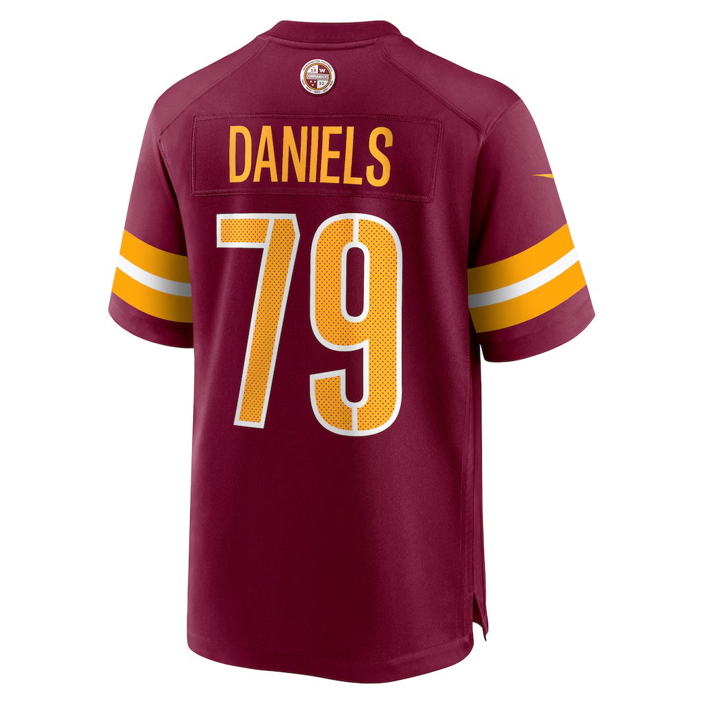 W.Commanders #79 Braeden Daniels Burgundy BUTLER Team Game Jersey