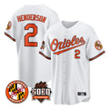Baltimore Orioles #2 Gunnar Henderson Player White BUTLER 30th Anniversary of 2131 Home Game Stitched Jerseys