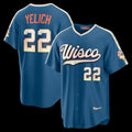 Milwaukee Brewers #22 Christian Yelich Mineral Blue BUTLER 2026 City Connect Stadium Jersey