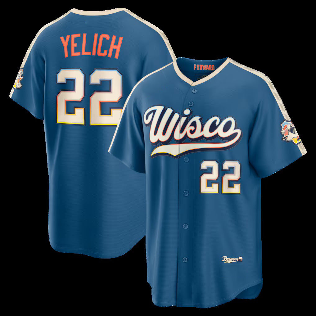 Milwaukee Brewers #22 Christian Yelich Mineral Blue BUTLER 2026 City Connect Stadium Jersey